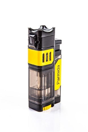 Parmida Dört Torch Pürmüz Sarı-Siyah Puro Çakmağı