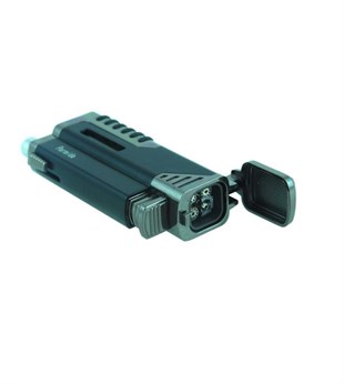 Parmida Dört Torch Pürmüz Siyah-Gunmetal Puro Çakmağı