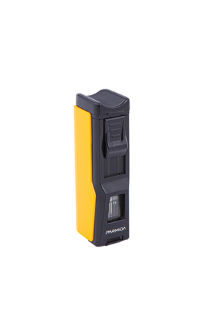 Parmida Dört Torch Pürmüz Sarı-Siyah Puro Çakmağı