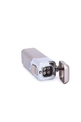 Parmida 4 Torch Bej-Gümüş Metal Puro Çakmağı