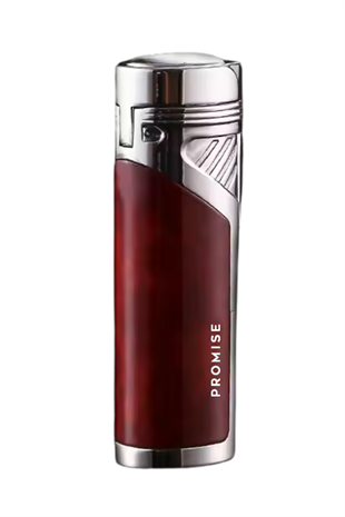 Promise 4 Torch Pürmüz Bordo Gümüş Dahili Delicili Metal Puro Çakmağı