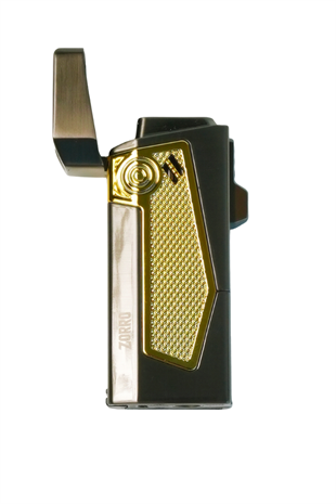 Zorro 4 Torch Pürmüz Gunmetal-Sarı Metal Puro Çakmağı