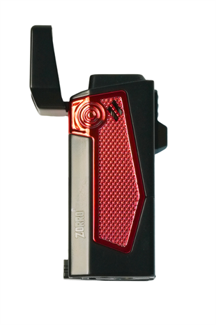 Zorro 4 Torch Pürmüz Siyah-Kırmızı Metal Puro Çakmağı