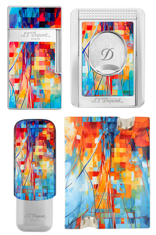 S.T. Dupont Biggy Graffty Çakmak Kesici Kılıf Küllük Dörtlü Puro Seti