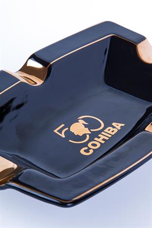 Cohiba 50. Yıl Siyah-Gold Porselen Dörtlü Puro Küllüğü