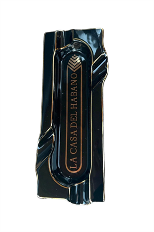 La Casa Del Habano Siyah Porselen Dörtlü Puro Küllüğü