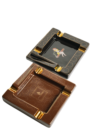 Firebird Cigar Lady Siyah-Gold Dörtlü Porselen Puro Küllüğü