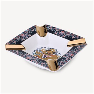 Elegant Chinese Dragon Büyük Boy 4lü Puro Küllüğü Desenli Gold