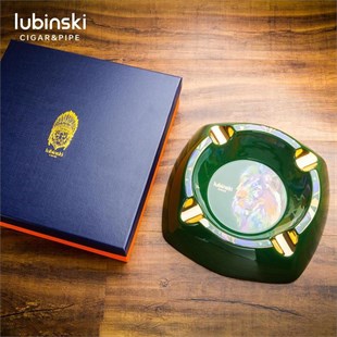 Lubinski Aslan Desenli Siyah Dörtlü Porselen Puro Küllüğü