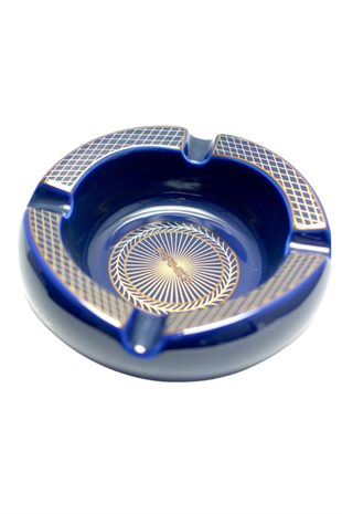 Parmida Lacivert Gold Desenli Yuvarlak Dörtlü Porselen Puro Küllüğü