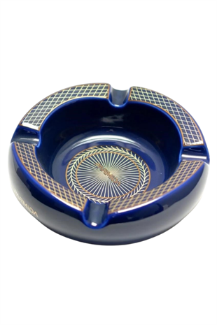 Parmida Lacivert Gold Desenli Yuvarlak Dörtlü Porselen Puro Küllüğü