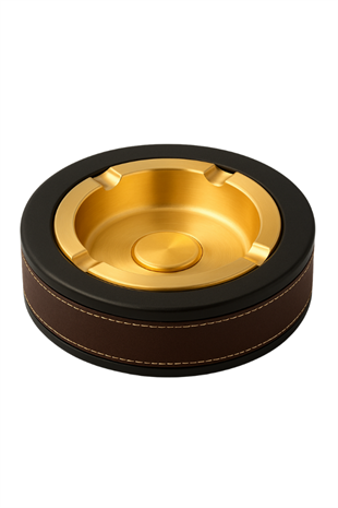 PQ Siyah Gold Kahverengi Şeritli Dörtlü Küllük