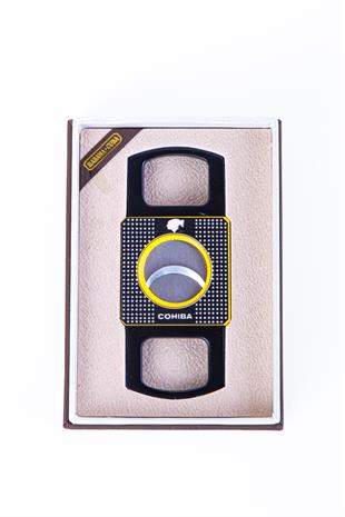 Cohiba Özel Üretim Sarı Siyah Metal Puro Makası Kesici