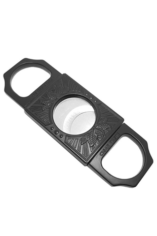 PQ Siyah İşlemeli Köşeli Puro Makası Kesici