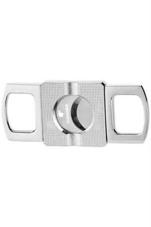 Cohiba Gümüş Düz Çizgi Detaylı Metal Puro Makası Kesici