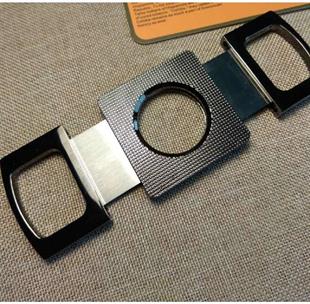 PQ Gunmetal Köşeli Desenli Metal Puro Makası Kesici