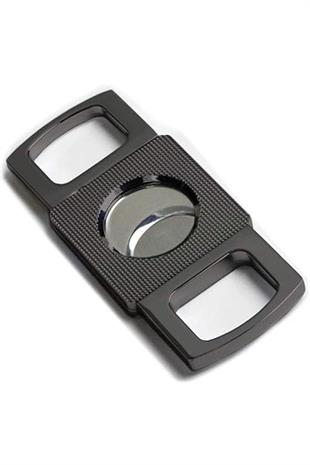 PQ Gunmetal Köşeli Desenli Metal Puro Makası Kesici