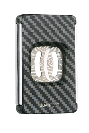Quantoro Karbon Desenli Dahili Delicili Düz Puro Makası Kesici