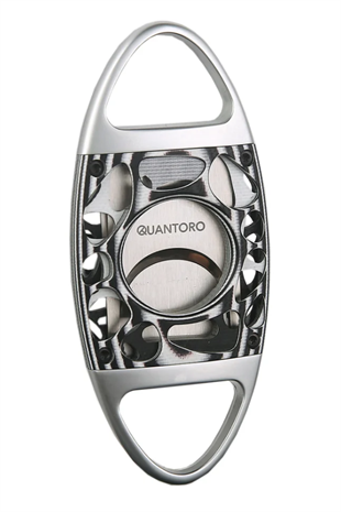 Quantoro Cnc İşlemeli Gümüş Beyaz Metal Puro Makası Kesici