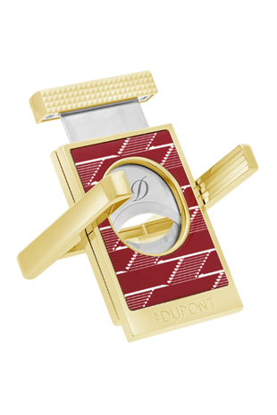 S.T. Dupont Monogram Kırmızı Puro Makası Kesici & Puro Standı 3478