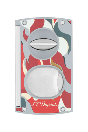 S.T. Dupont Camo Kamuflaj Desenli Kırmızı Düz & V Puro Makası Kesici 3451R