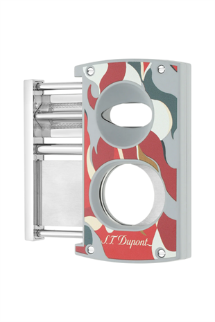 S.T. Dupont Camo Kamuflaj Desenli Kırmızı Düz & V Puro Makası Kesici 3451R