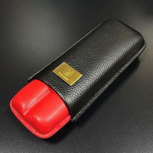 Guevara Kırmızı-Siyah İkili Deri Puro Kılıfı