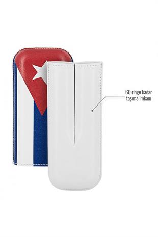 Guevara Küba Bayraklı İkili Deri Puro Kılıfı