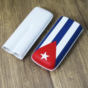 Guevara Küba Bayraklı İkili Deri Puro Kılıfı