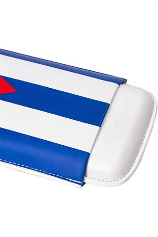 Guevara Küba Bayraklı Üçlü Deri Puro Kılıfı