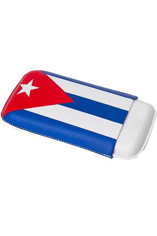Guevara Küba Bayraklı Üçlü Deri Puro Kılıfı