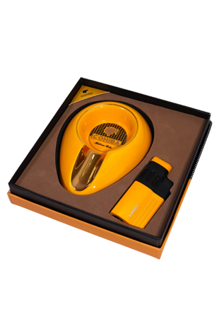 Cohiba 4 Torch Pürmüz Sarı Çakmak Küllük İkili Puro Seti