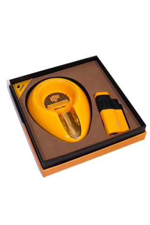 Cohiba 4 Torch Pürmüz Sarı Çakmak Küllük İkili Puro Seti