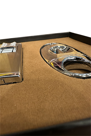 Cohiba Çakmak Kesici Gümüş İkili Puro Seti