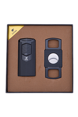 Cohiba Çakmak Kesici İkili Siyah Puro Seti