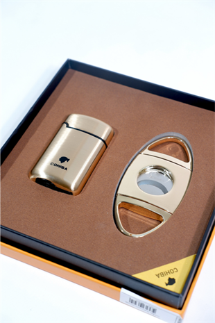 Cohiba Çakmak Kesici İkili Gold Puro Seti