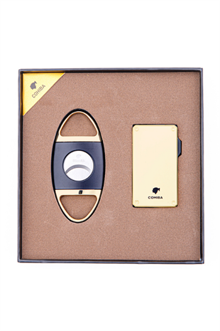 Cohiba Çakmak Kesici İkili Gold - Siyah Puro Seti