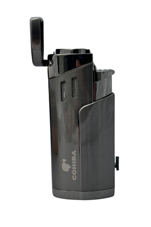 Cohiba Çakmak Kesici Gunmetal İkili Puro Seti