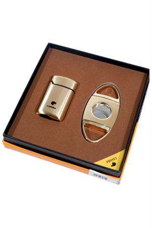 Cohiba Çakmak Kesici İkili Gold Puro Seti