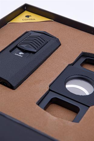 Cohiba Çakmak Kesici İkili Siyah Puro Seti