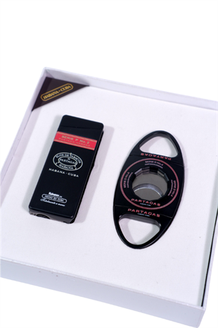 Cohiba Özel Seri Partagas Çakmak Kesici İkili Siyah Puro Seti