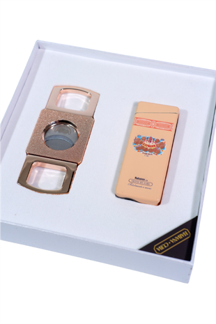 Cohiba Özel Seri H. Upmann Çakmak Kesici İkili Krem Puro Seti