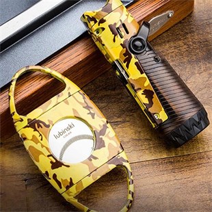 Lubinski Yeni Seri Çakmak Ve Kesici Puro Seti Camo Yellow