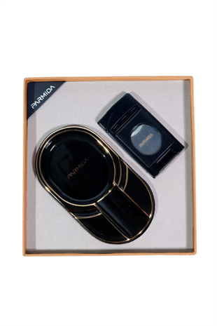 Parmida Çakmak Küllük İkili Siyah Puro Seti