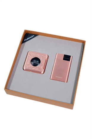 Parmida Çakmak Kesici İkili Bronz Puro Seti