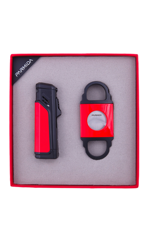 Parmida Çakmak Kesici Kırmızı-Siyah İkili Puro Seti