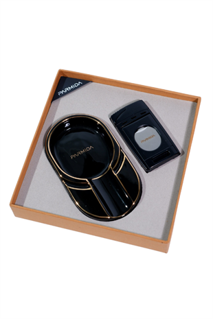 Parmida Çakmak Küllük İkili Siyah Puro Seti