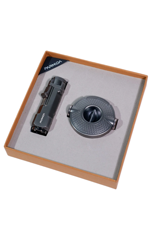 Parmida Çakmak Kesici İkili Gunmetal Puro Seti