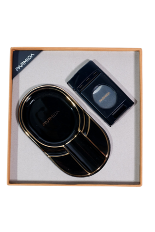 Parmida Çakmak Küllük İkili Siyah Puro Seti