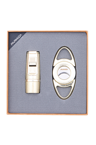 Parmida Çakmak Kesici İkili Fırçalı Gold Puro Seti